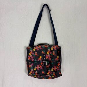 Fossil Navy with Colorful Dot Print Coated Canvas Messenger Bag